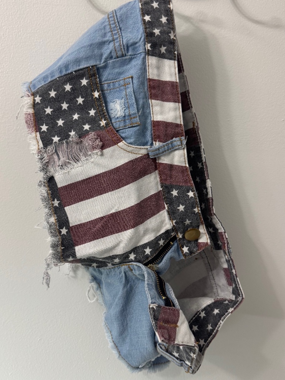American Flag Distressed Denim Shorts XXL NWOT